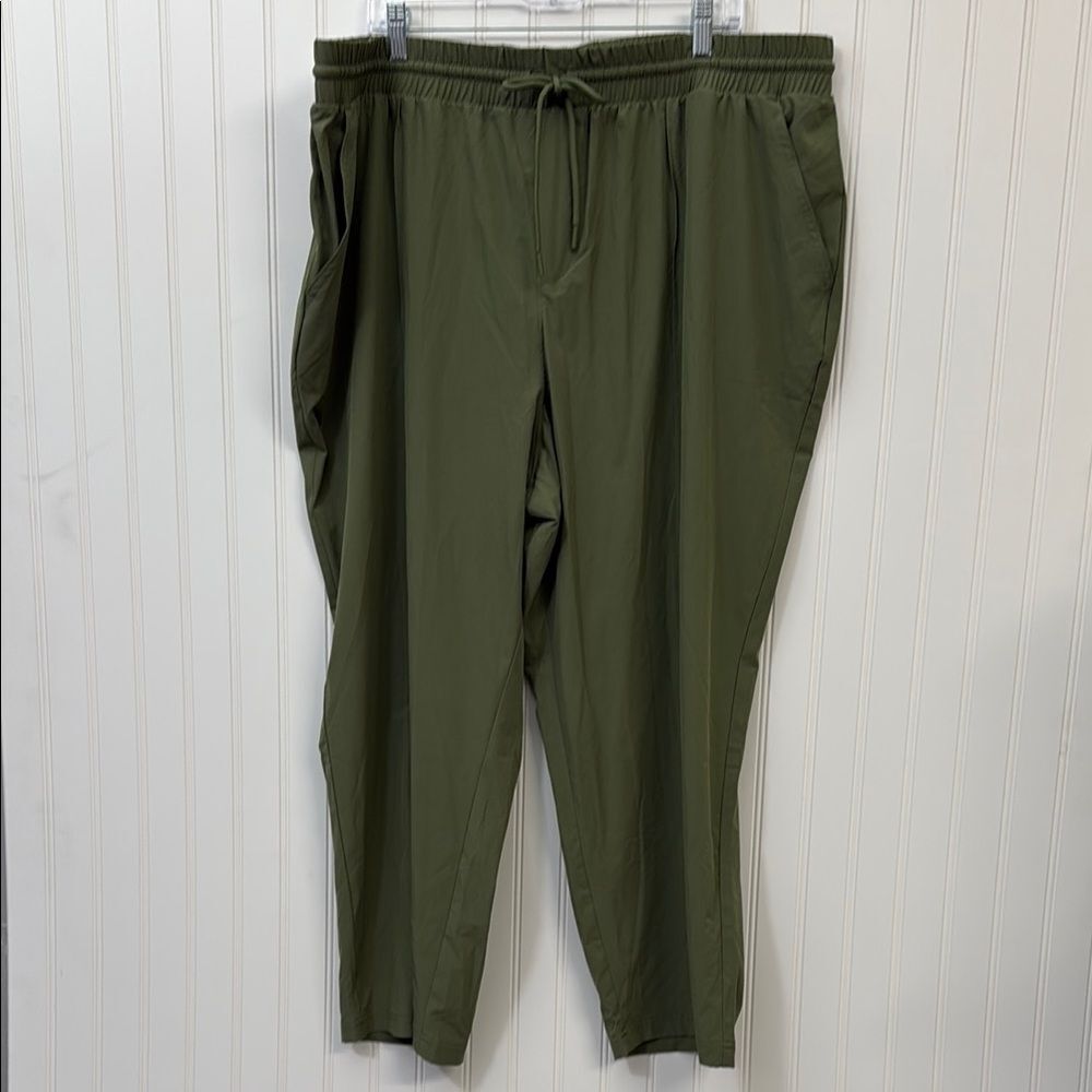 On 34th women's olive green plus size pull on pants drawstring  size 3X